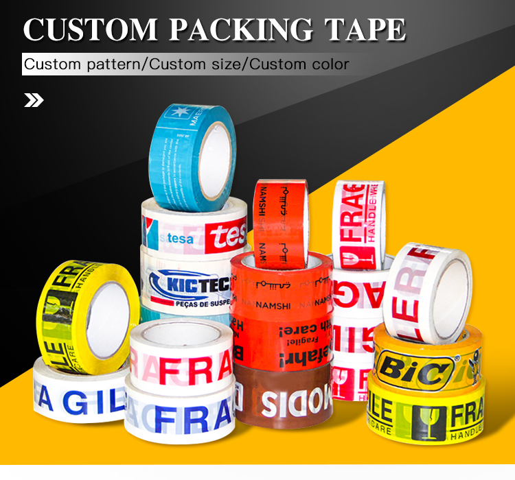 Custom Logo Packing Tape Bopp Self Adhesive Fragile Packaging Tape Opp Printed Tape with Logo