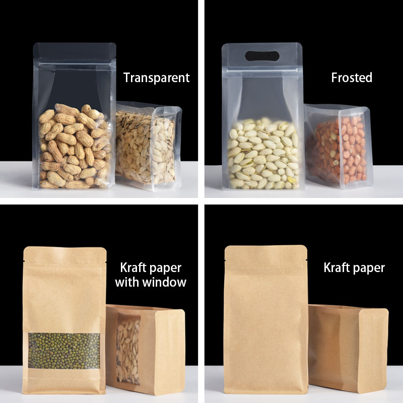 Kraft Paper Egiht side sealed Ziplock Bag