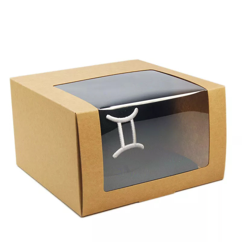  Foldable Gift Box for Cap Packaging with Clear Window