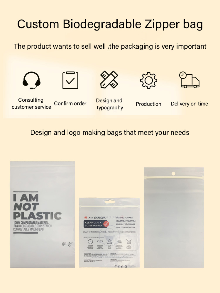  Custom frosted biodegradable clothing clothes packaging ziplock bag print logo compostable resealable zipper bags for t shirt