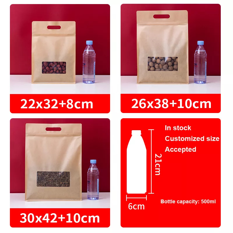 kraft brown biodegradable commercial paper bags with handles