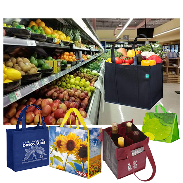 Friendly reusable grocery recycled ecobag pp nonwoven bags