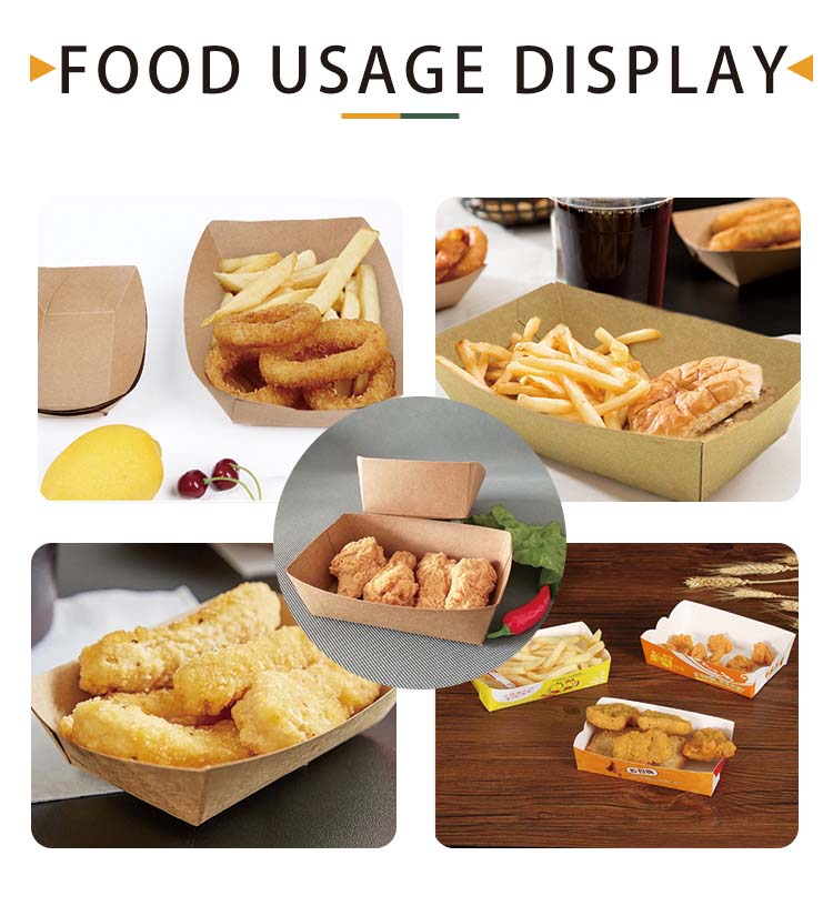 disposable paper plate boat food packaging paper tray