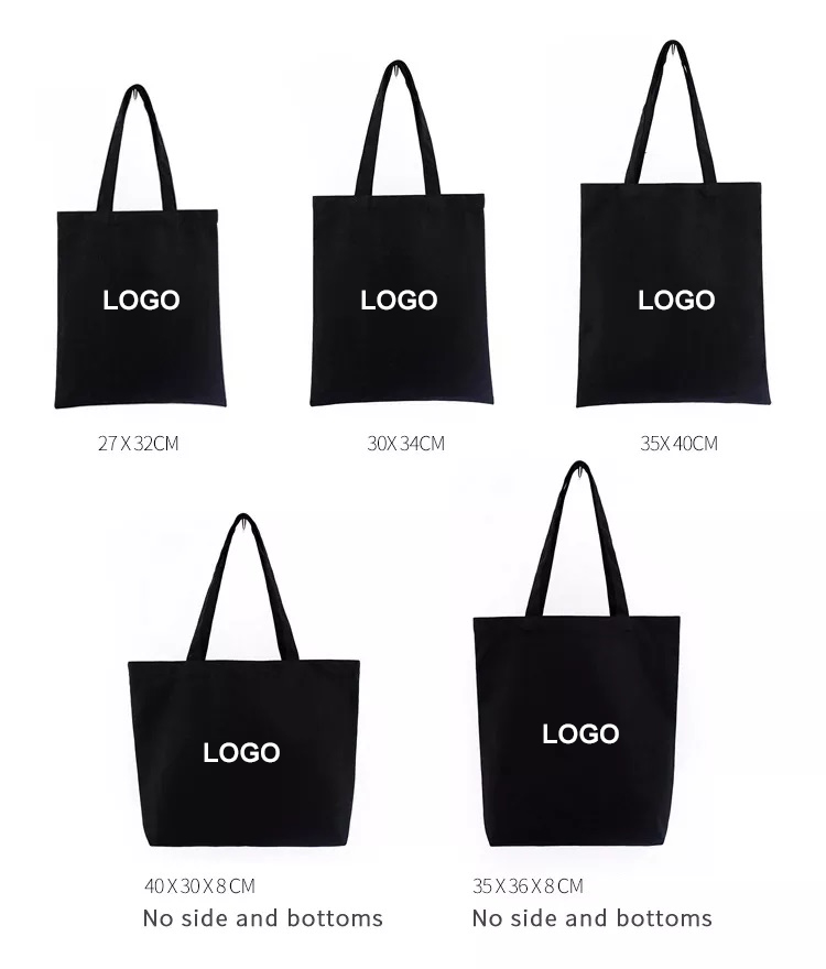Custom Logo Size Printed Eco Friendly Recycled Reusable Plain Bulk Large Organic Calico Cotton Canvas Grocery Shopping Tote Bag