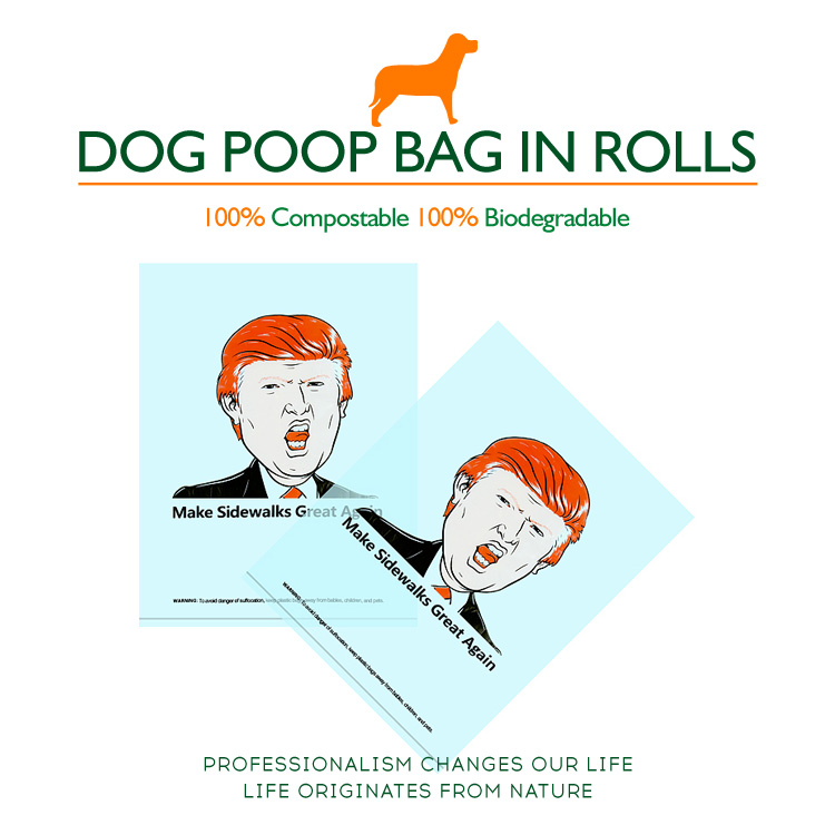 Biodegradable eco friendly custom private label portable 4 8 rolls compost compostable pla pet dog poop waste bag for training