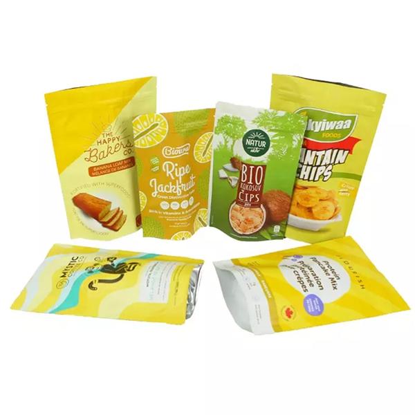 Custom Design Printed China Manufacturer OEM Top zipper plastic food packaging bag stand up pouch ziplock bag for nuts coffee tea food