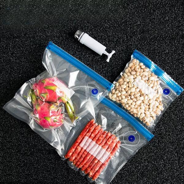 High Quality Plastic Reusable Frozen Food Packaging Zipper Sous Vide Bags Food Vacuum Plastic Bag With Pump