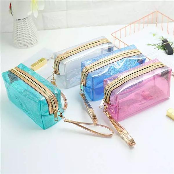 China factory OEM ODM Waterproof Clear Transparent Beauty Travel Toiletry PVC Custom Cosmetic Make Up Makeup Bag for Travel