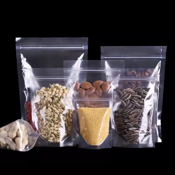 Transparent Plastic Snack Nut Spice Chili Food Packaging Zip Stand Up Pouches zipper bag Packaging