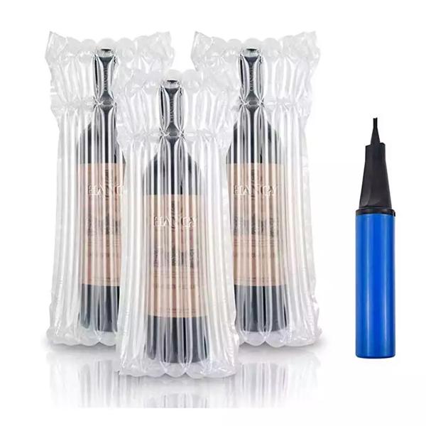 China Factory Customized Transparent Shock Resistance Protector Buffer Packaging Air Column Wine Bottle Plastic Logistics Bag