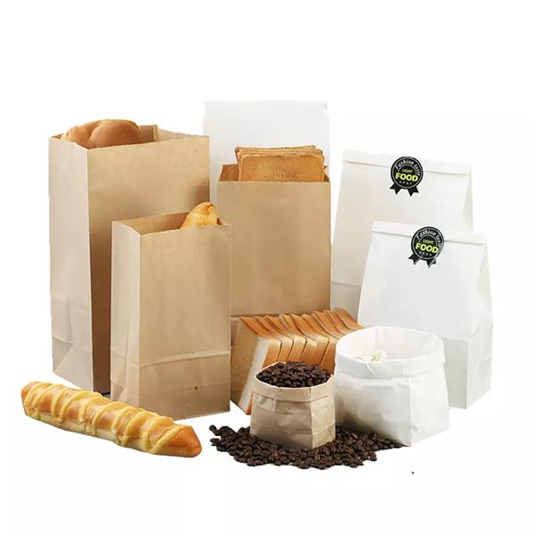 China Factory Wholesale Custom Printing  Recycled lunch bags take away bag with logo printed brown kraft paper bag