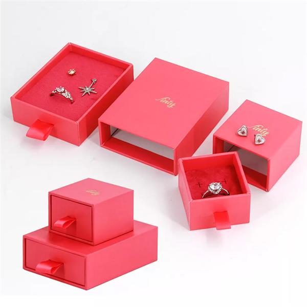 Custom jewelry boxes packaging colorful cute jewelry storage packaging box logo and set luxury logo with insert foam drawer jewelry gift box