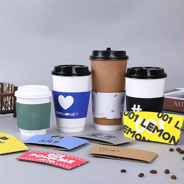 Custom Print Logo Biodegradable Insulated Walls Coffee Cups With Lid And Sleeve Double Wall Cup Paper Cup with straw