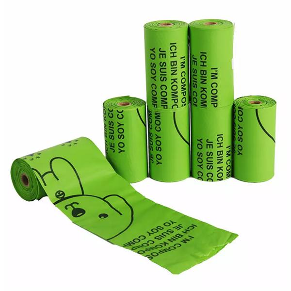 Biodegradable eco friendly custom private label portable 4 8 rolls compost compostable pla pet dog poop waste bag for training