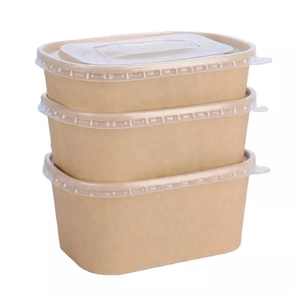 500 650 750 1000ml Food Packaging Containers Square Biodegradable Food Bowl takeout box take away bowl